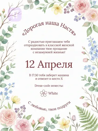 Цветочное прощание с девичеством