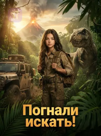 Юная исследовательница с динозавром