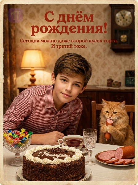 День рождения с котом вдвоём
