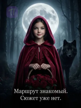 Девушка в красном с волком