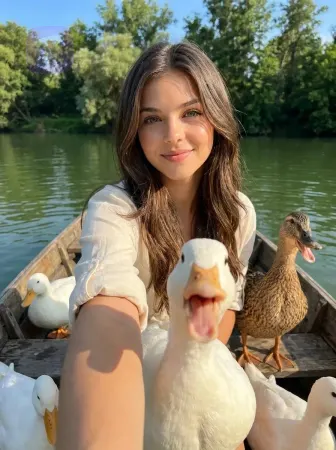 Девушка с утками