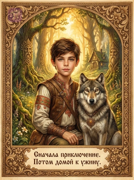 Юный герой с волком