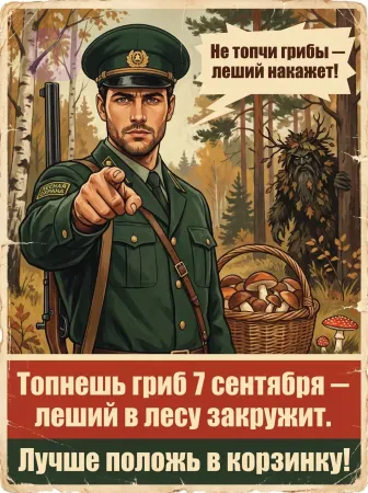 Леший охраняет грибы