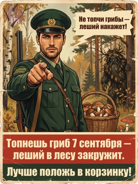 Леший охраняет грибы