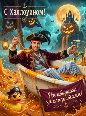 Пират в тыквенной ванне