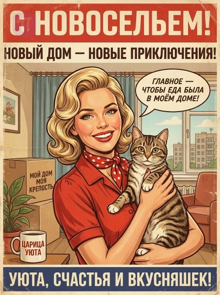 В своей квартире с котом