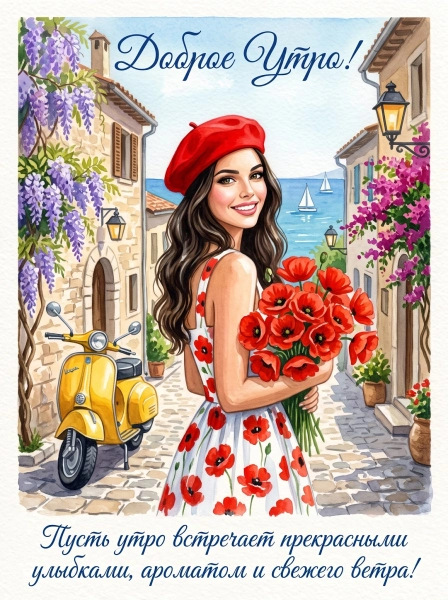 🛵 Итальянское утро с маками
