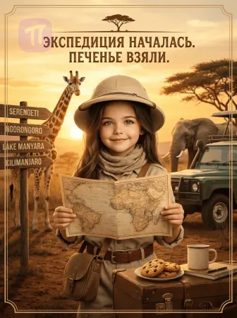 Девочка-исследователь сафари
