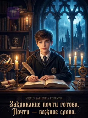 Юный волшебник за книгой