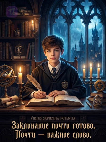 Юный волшебник за книгой