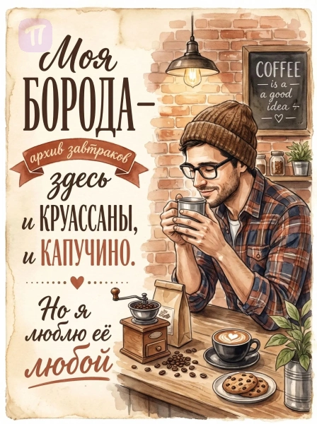 Уютный кофейный хипстер