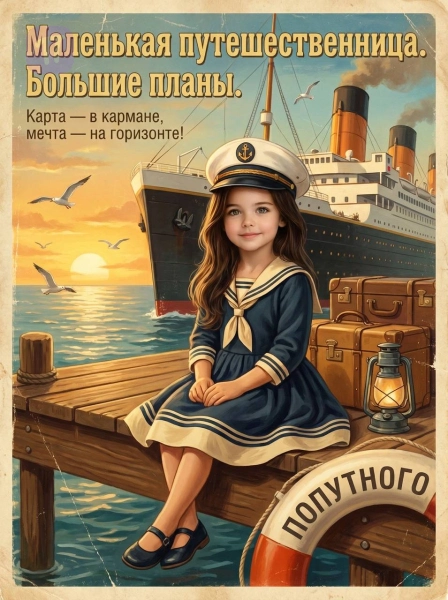 Юная капитанша у лайнера