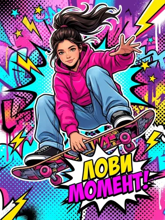 Девочка на скейте