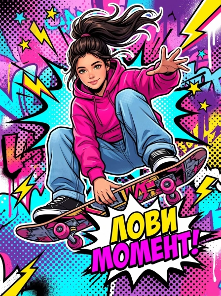 Девочка на скейте