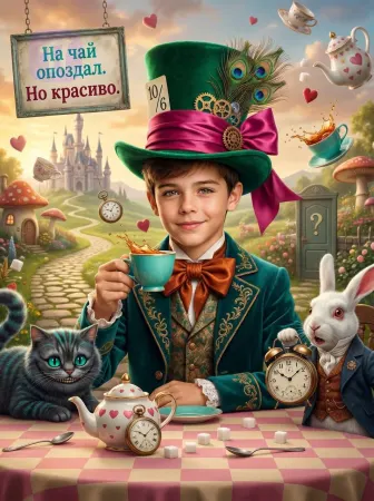 Юный Шляпник на чаепитии