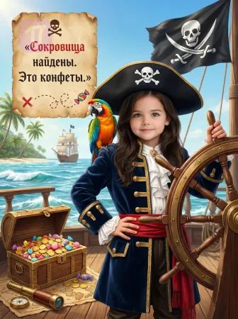 Юная пиратка с сокровищами