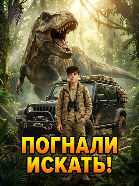 Юный исследователь с динозавром