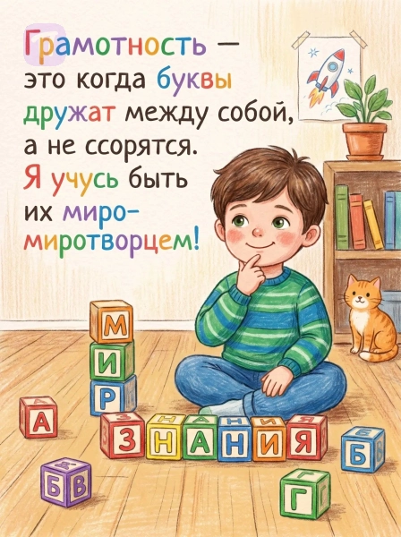 Дружба букв на кубиках