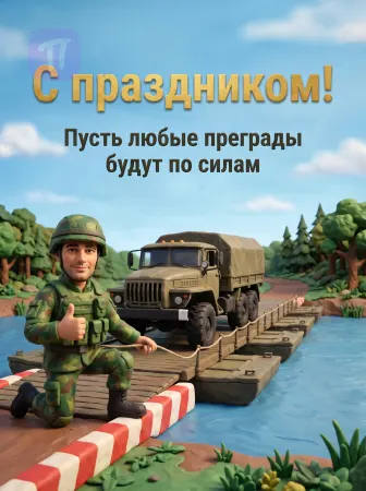 Солдат на понтонном мосту