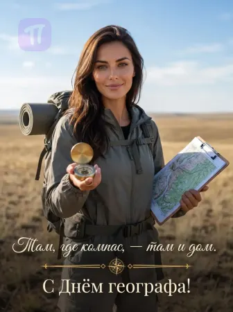 Географ с компасом