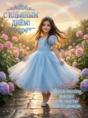 Принцесса в окружении цветов