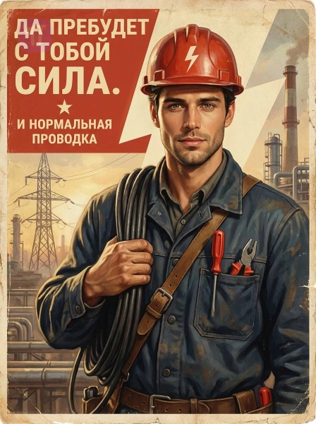 Открытка для электрика