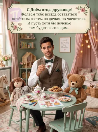 Галантный папа за чаем