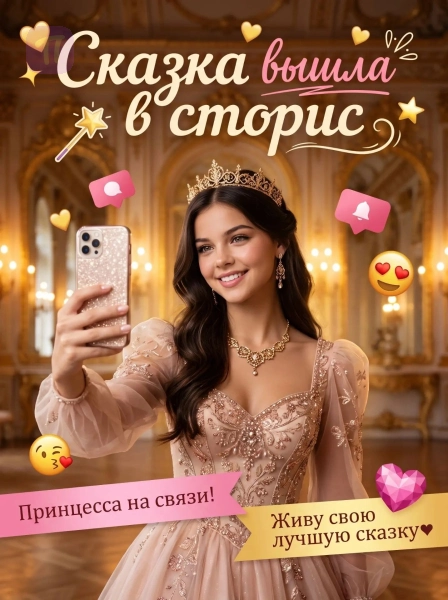 Принцесса делает селфи