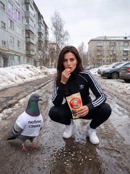 Семечки и голубь во дворе
