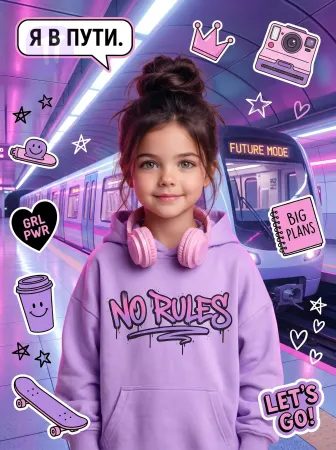 Девочка в худи No Rules