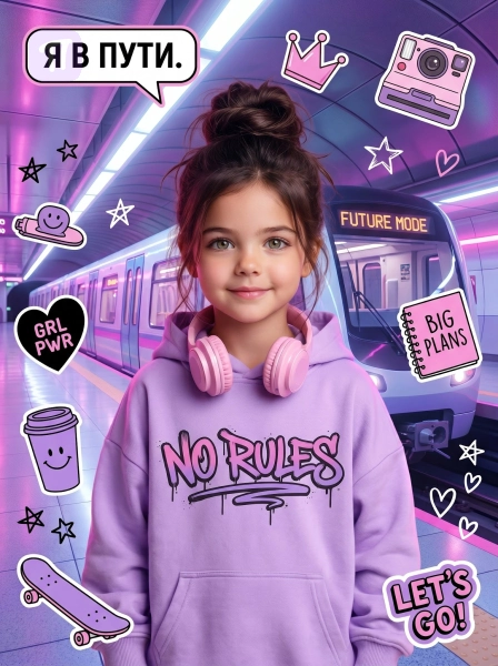 Девочка в худи No Rules