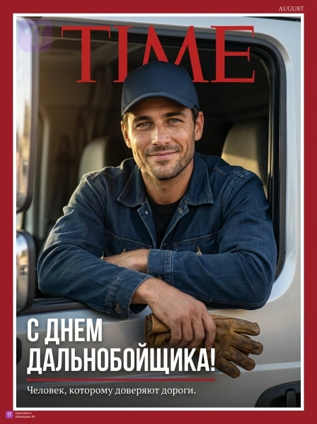 Дальнобойщик на обложке