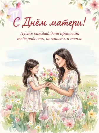 Акварельный букет маме
